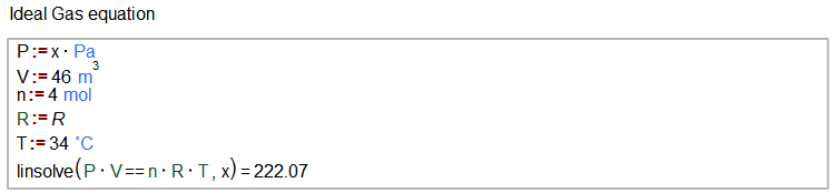 ideal gas equation